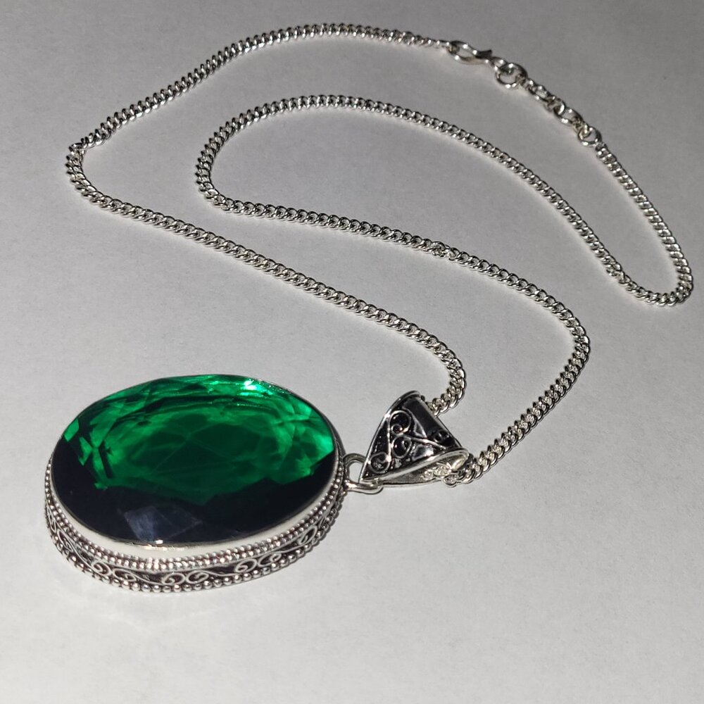 Chrome Diopside Rare Find Necklace 925 Stamped and Hand Made !!!!!!